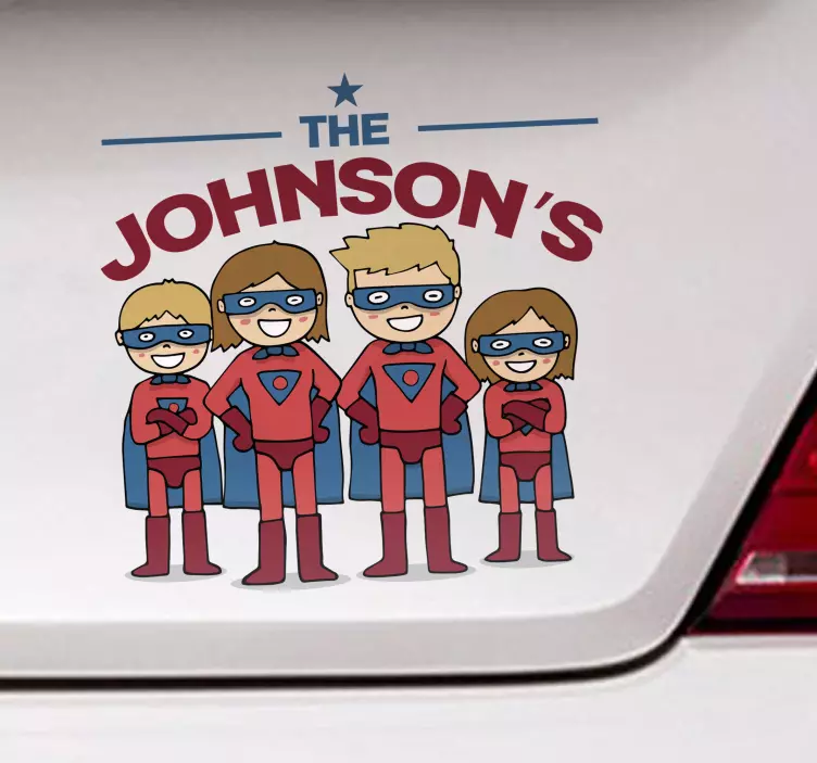 Super familjebil vinyl klistermärke - Tenstickers
