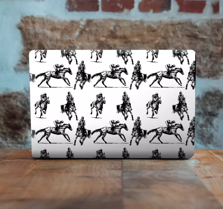 Svart och vitt hästmönster bärbara skinn - Tenstickers