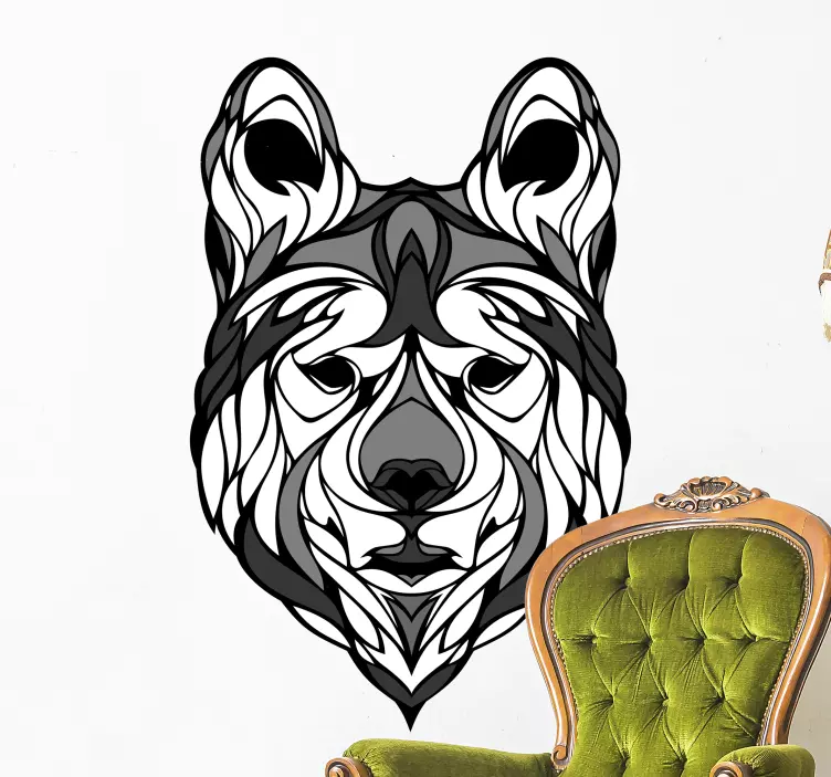 Svart och vitt varg vilda djur dekal - Tenstickers