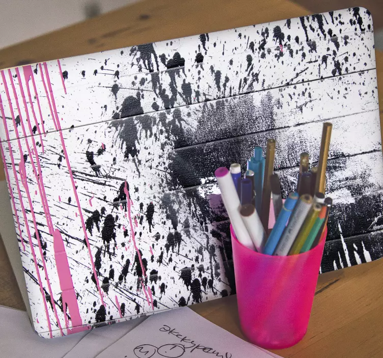 Svart rosa färg spray bärbar dator skinn - Tenstickers