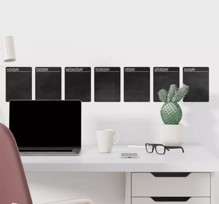 Svart tavla organisator klistermärke - Tenstickers