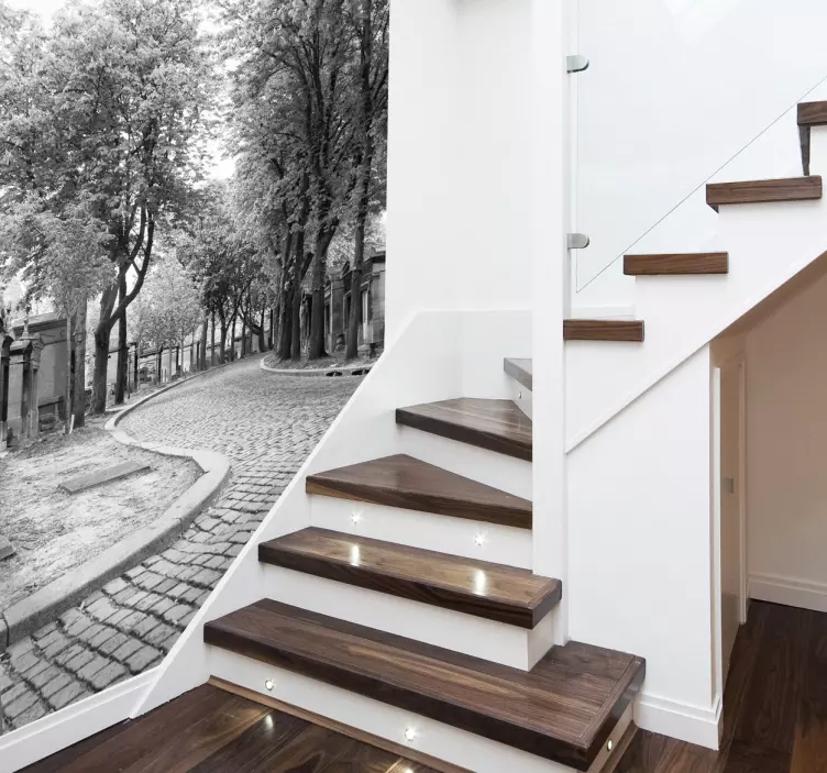 Svartvitt väggmålning - Tenstickers