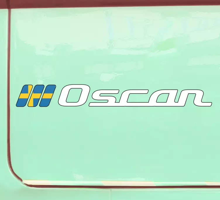 Svensk flagga med anpassat namn bilklistermärke - Tenstickers