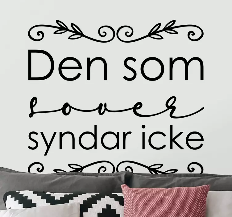 Svenska ordspråk sovtextik klistermärke - Tenstickers