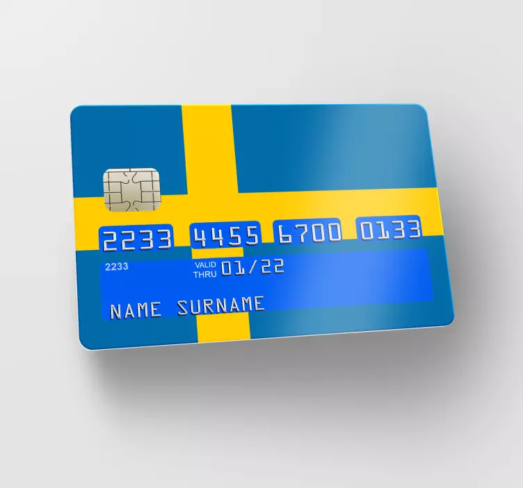 Sverige flagga bankkort klistermärke - Tenstickers