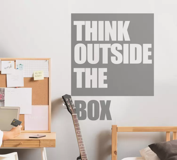 Tänk utanför boxen inspirerande citat dekal - Tenstickers