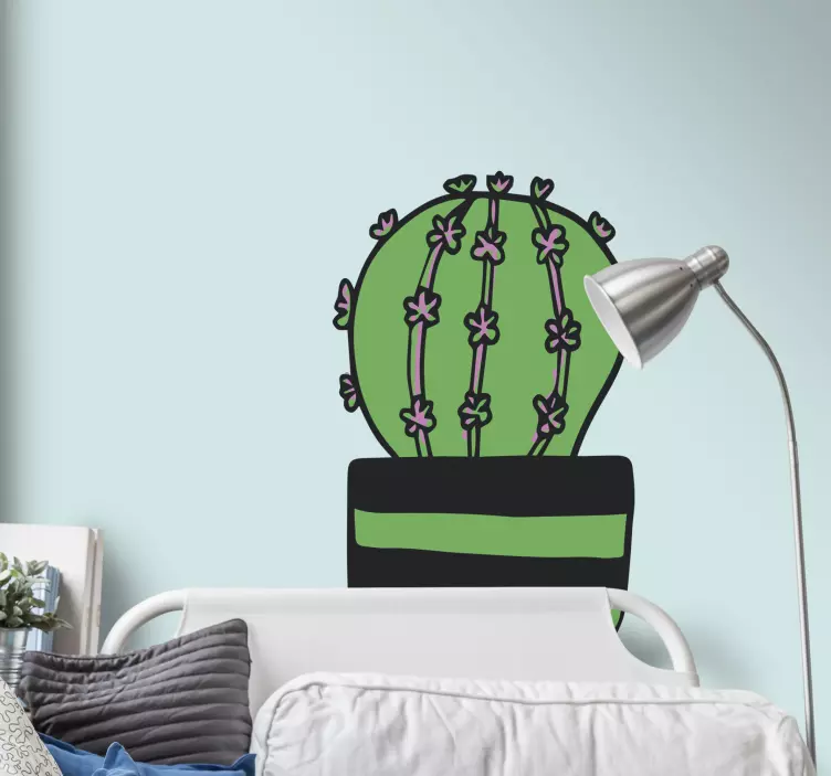 Tecknad kaktus vägg klistermärke - Tenstickers