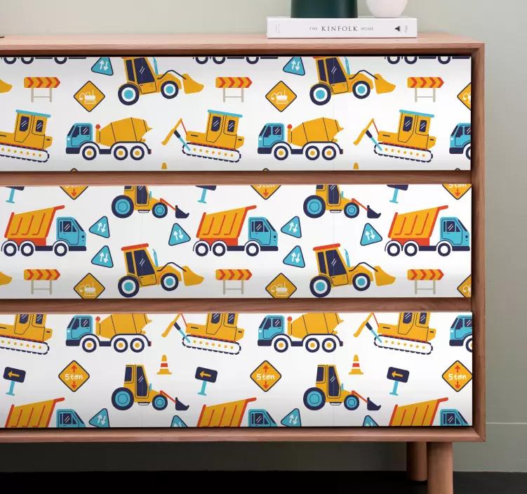 Tecknad konstruktionsplats möbelklistermärke - Tenstickers