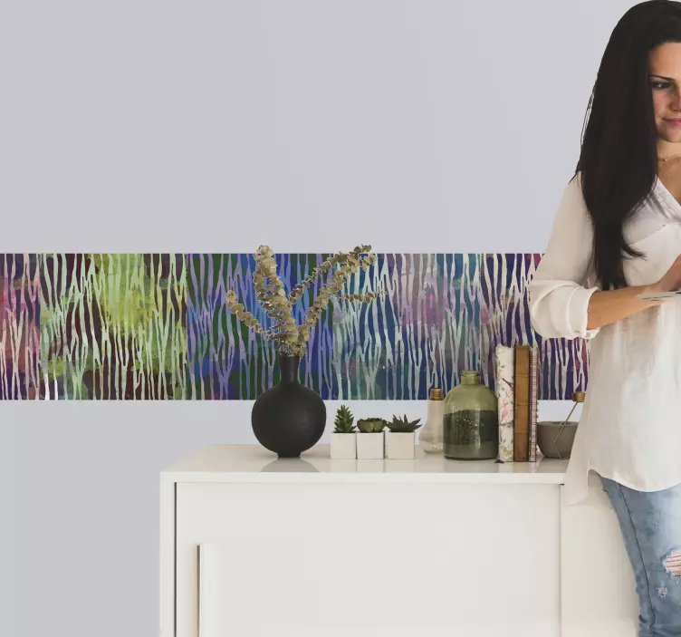 Texturerade färgade ränder klistermärke borband - Tenstickers