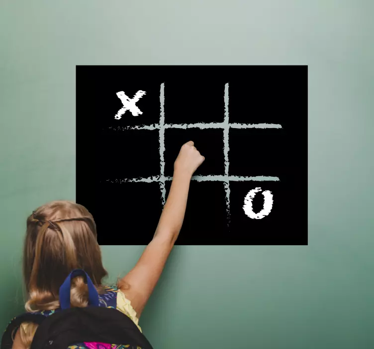 Tic tac toe svart tavla hem vägg klistermärke - Tenstickers