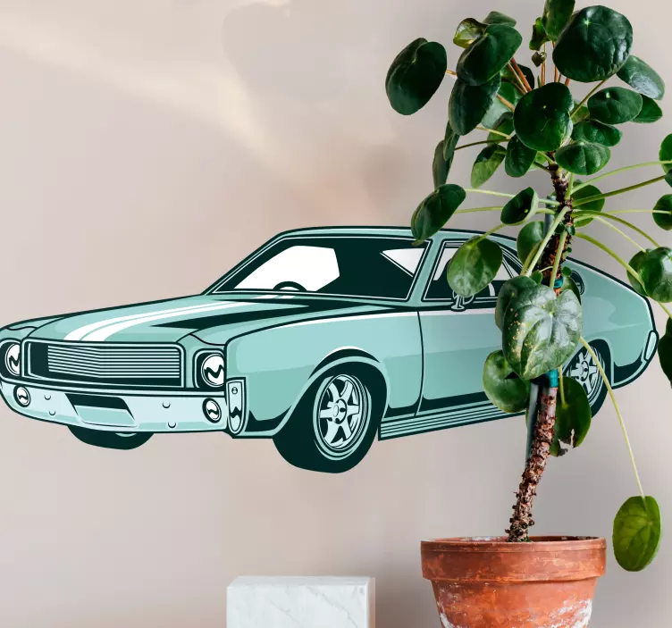 Tidlös retrobil Väggklistermärken djur - Tenstickers