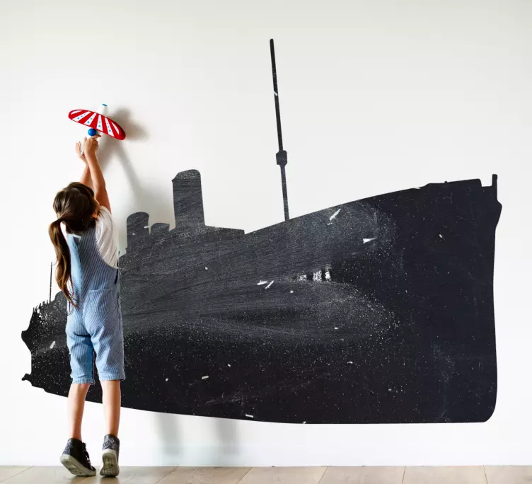 Titanic kul silhuett skriva på klistermärke - Tenstickers