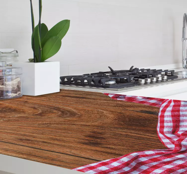 Trä bordduk mönster klistermärke - Tenstickers