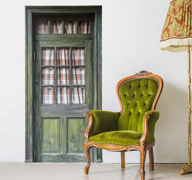 Trädörr väggmålning klistermärke - Tenstickers