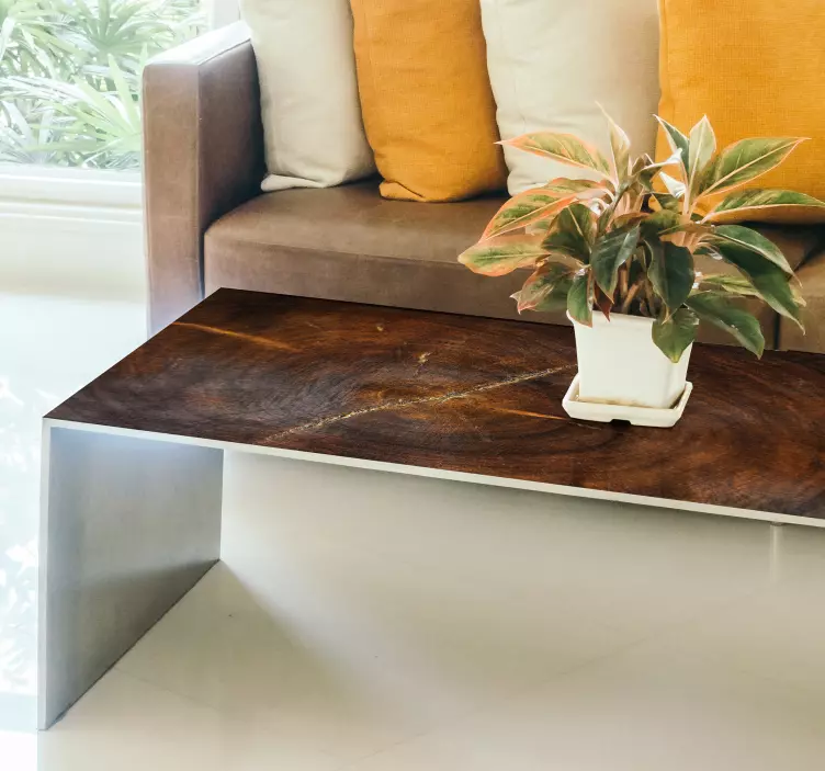 Trä effekt vardagsrum väggdekoration - Tenstickers