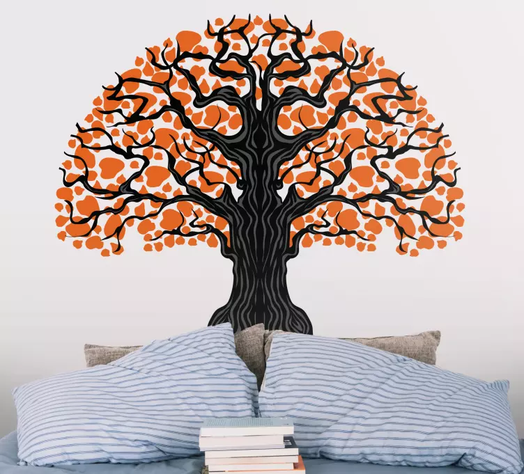 Träd med orange blad klistermärke - Tenstickers