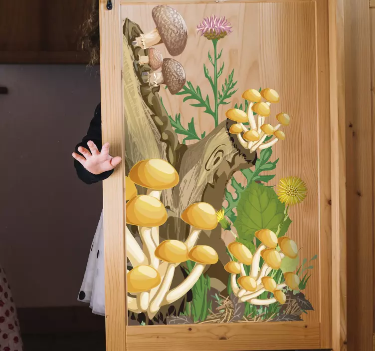 Träd och svamp möbler klistermärke - Tenstickers