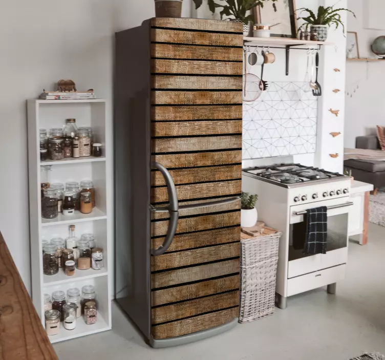 Träpall kylskåp klistermärke - Tenstickers