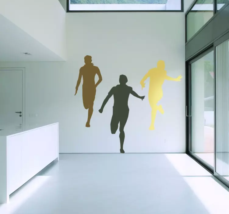 Tre löpare klistermärke - Tenstickers