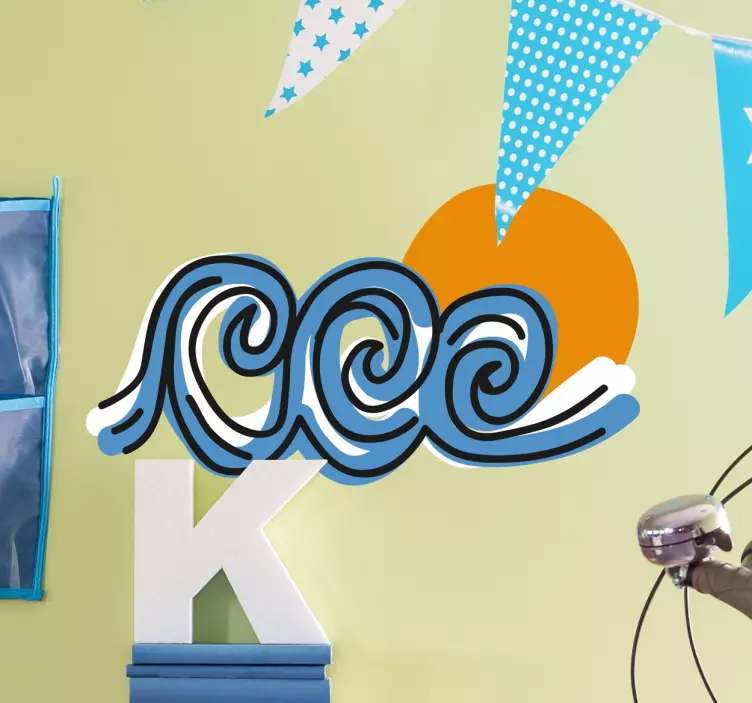 Tre vågor klistermärke - Tenstickers