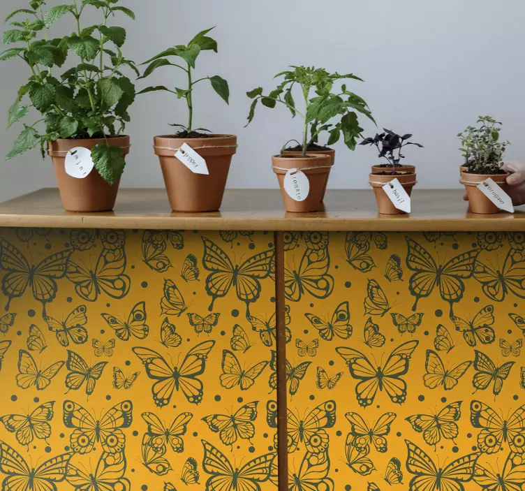 Trendiga fjärilar mönster möbler klistermärke - Tenstickers
