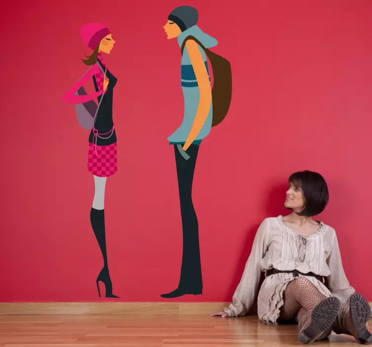 Trendiga par prata dekorativa klistermärke - Tenstickers