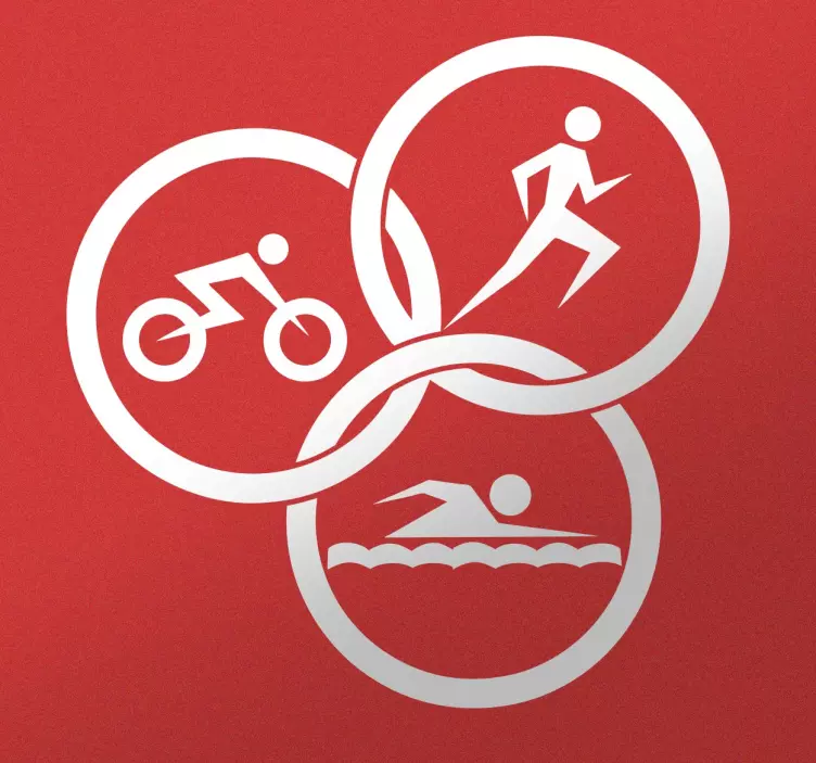 Triatlon ikoner sport klistermärke - Tenstickers