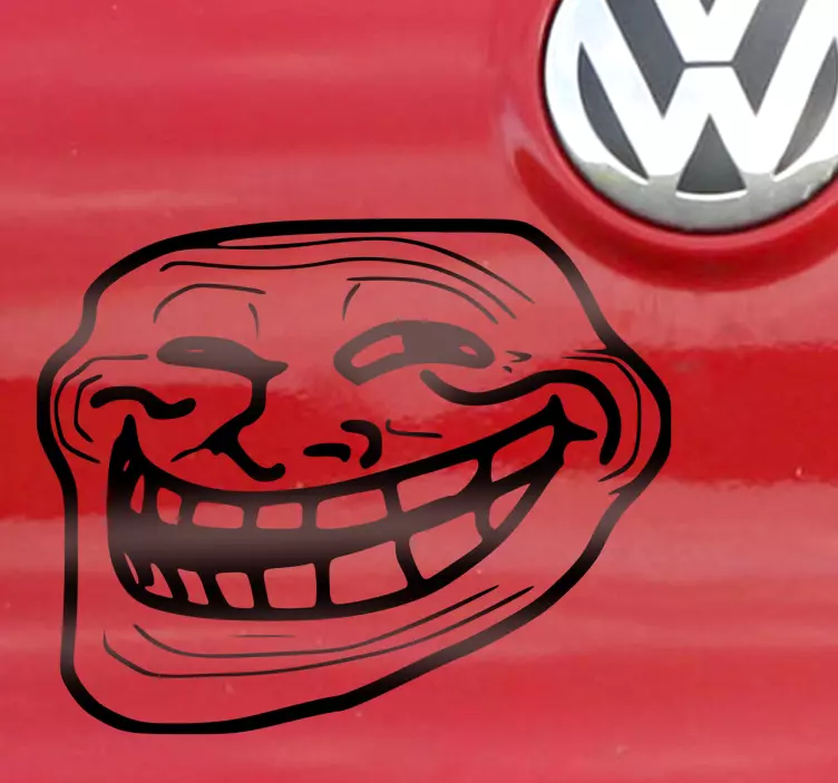 Troll ansikte dekorativ klistermärke - Tenstickers
