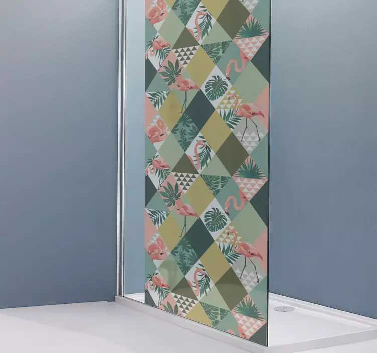 Tropisk djungel dusch skärm klistermärke - Tenstickers