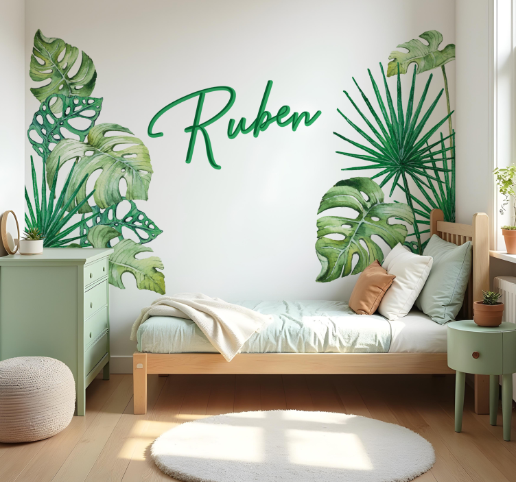 Tropiska stora löv wallsticker - Tenstickers