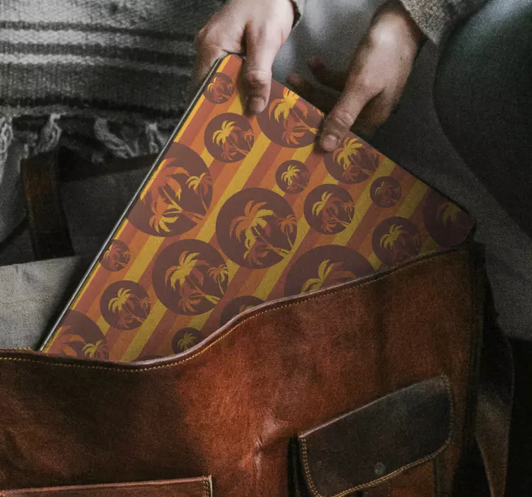 Tropiskt palmmönster klistermärke för bärbar - Tenstickers