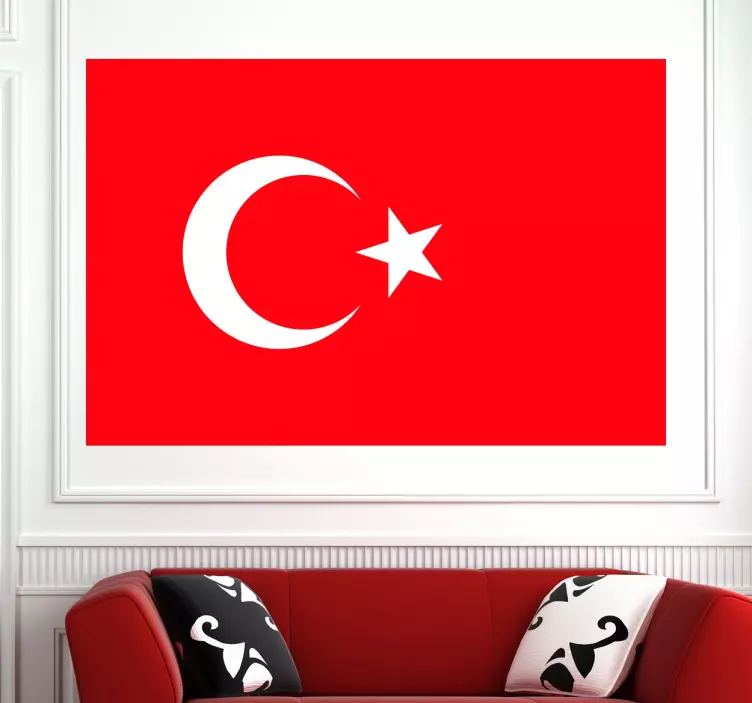 Turkiet flagga vägg klistermärke - Tenstickers