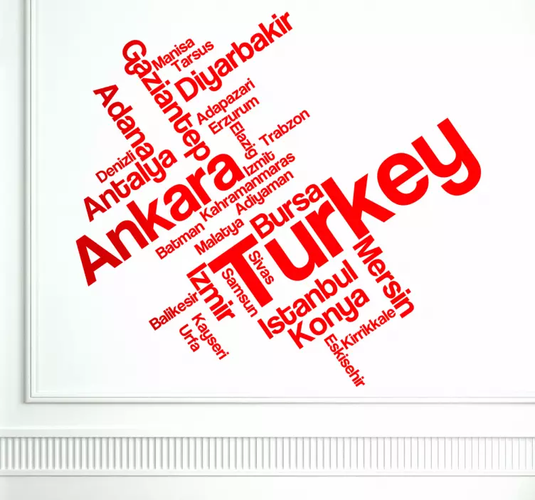 Turkiet text montering dekal - Tenstickers
