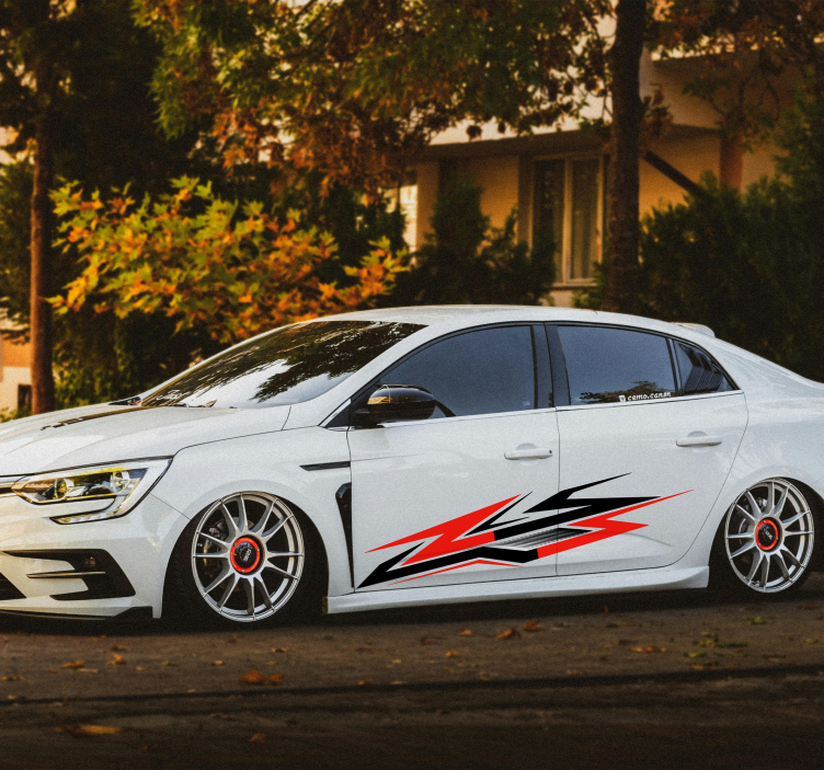 Tvåfärgad sidoloppsstil bil klistermärke - Tenstickers