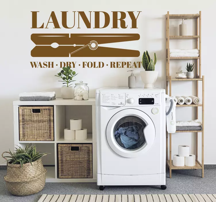 Tvätt klädnypa citat klistermärke för vägg - Tenstickers