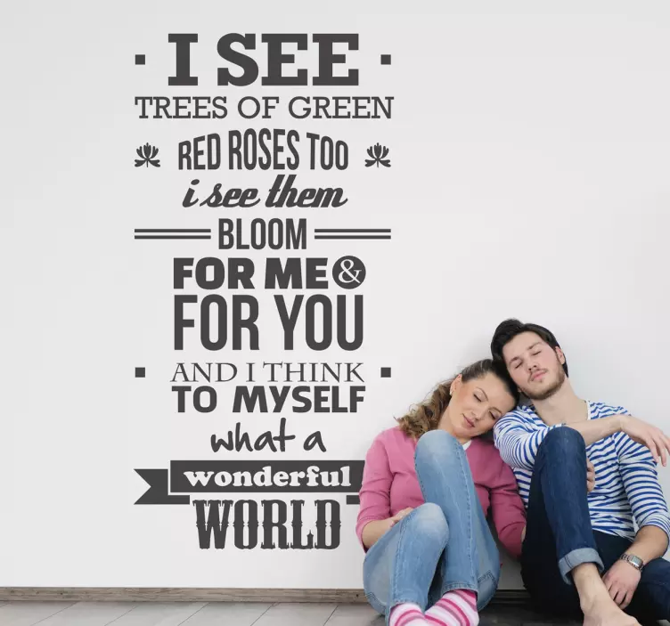 Underbar världsväggen klistermärke - Tenstickers