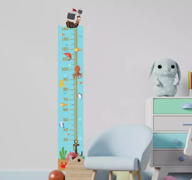 Undervattens höjdschema höjddiagram väggdekal - Tenstickers