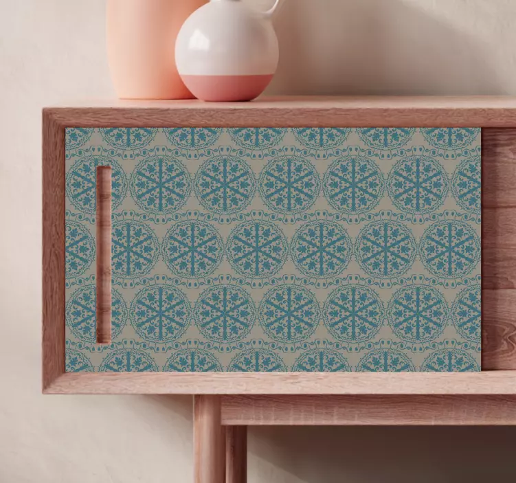 Unikt möbelklistermärke i blått och grått mönster - Tenstickers