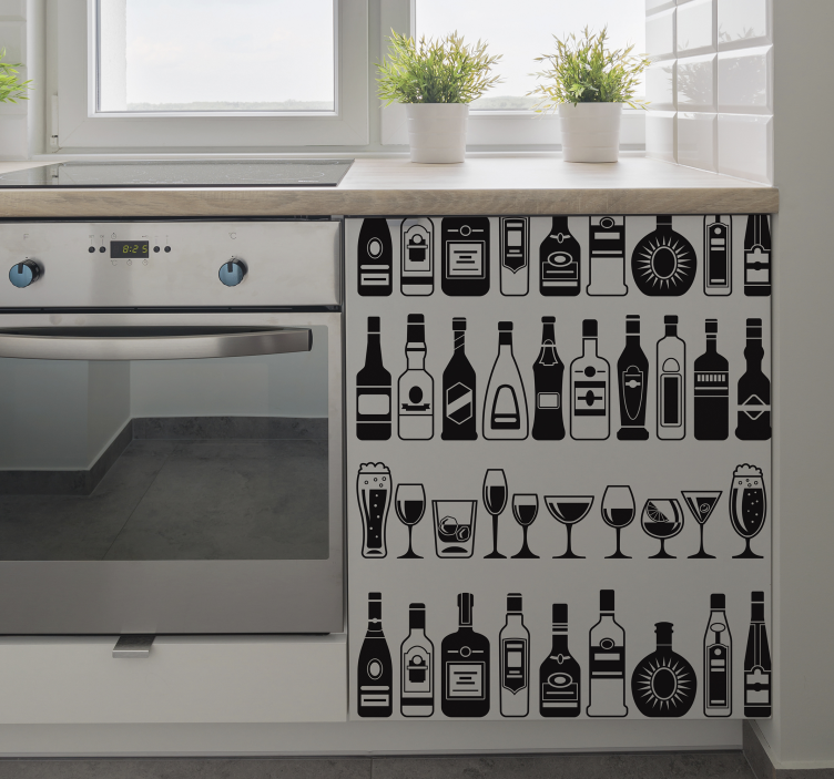 Uppsättning flaskor möbler klistermärke - Tenstickers