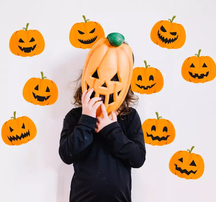 Uppsättning pumpor halloween klistermärke - Tenstickers