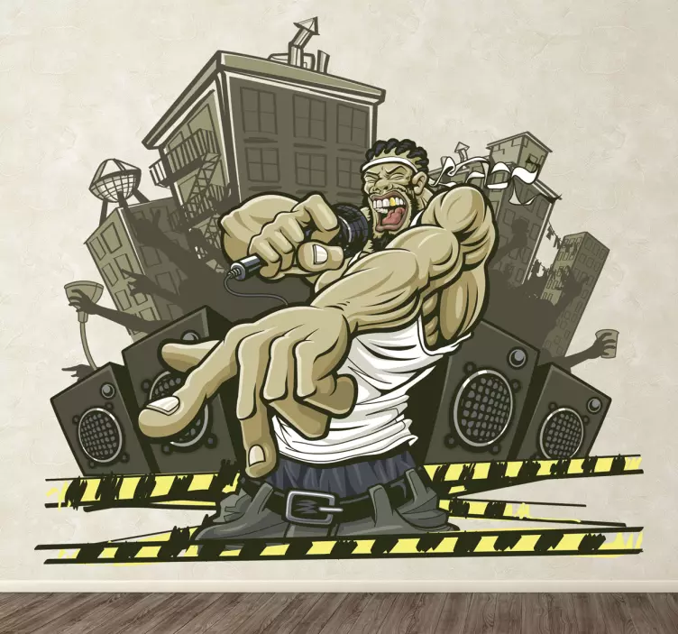 Urban rapper graffiti vägg klistermärke - Tenstickers