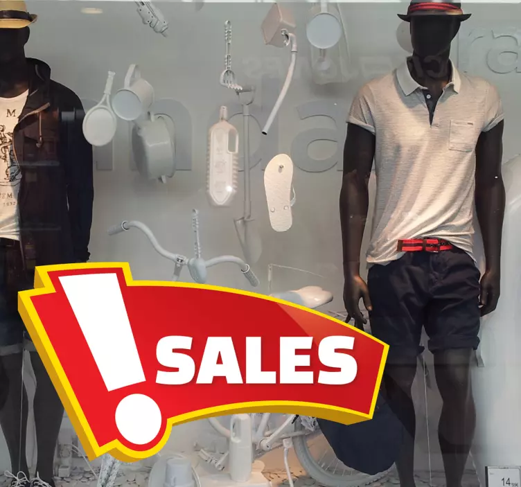 Utropstecken försäljning klistermärke - Tenstickers