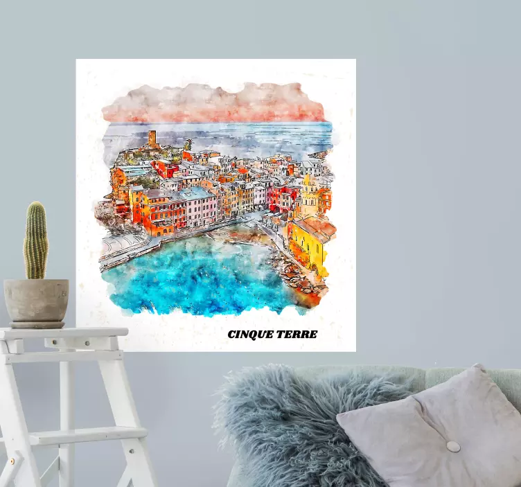 Utsikt över cinque terre Väggklistermärken djur - Tenstickers