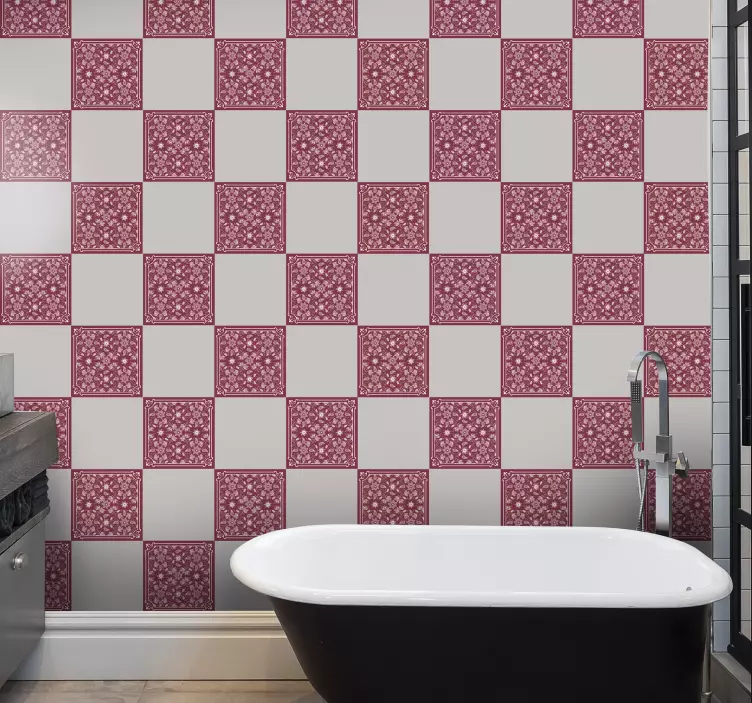 Vackra paisley blommor kakel dekaler - Tenstickers