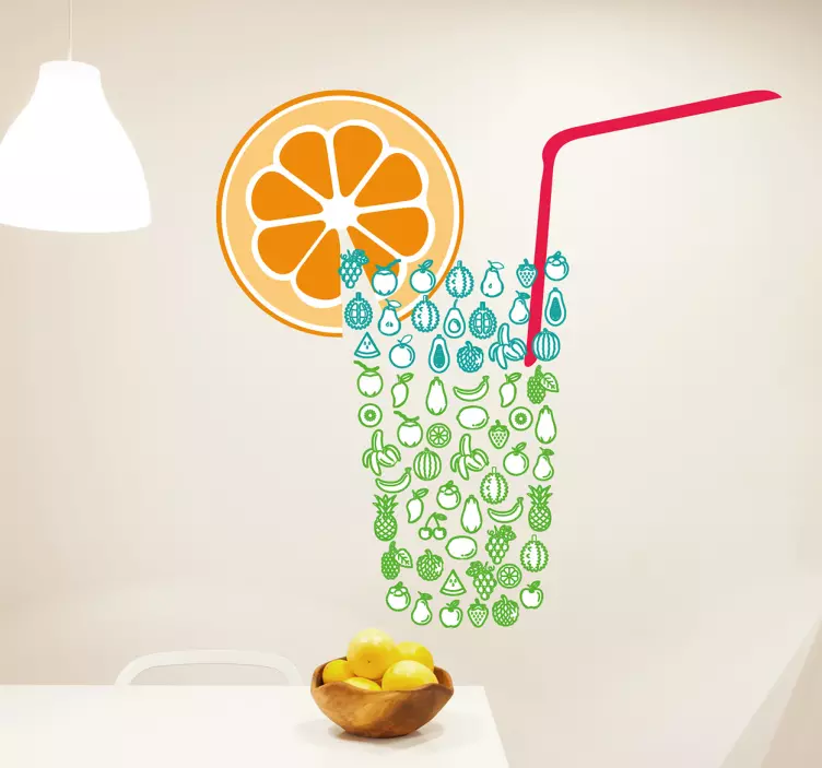 Väggdekal glas frukt orange - Tenstickers