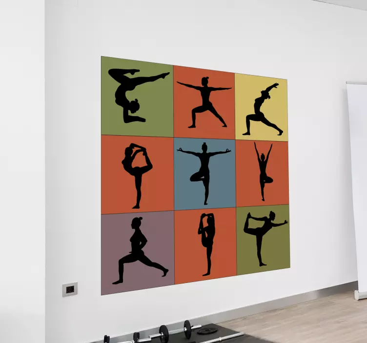Yogapositioner vägg vinyl klistermärke - Tenstickers