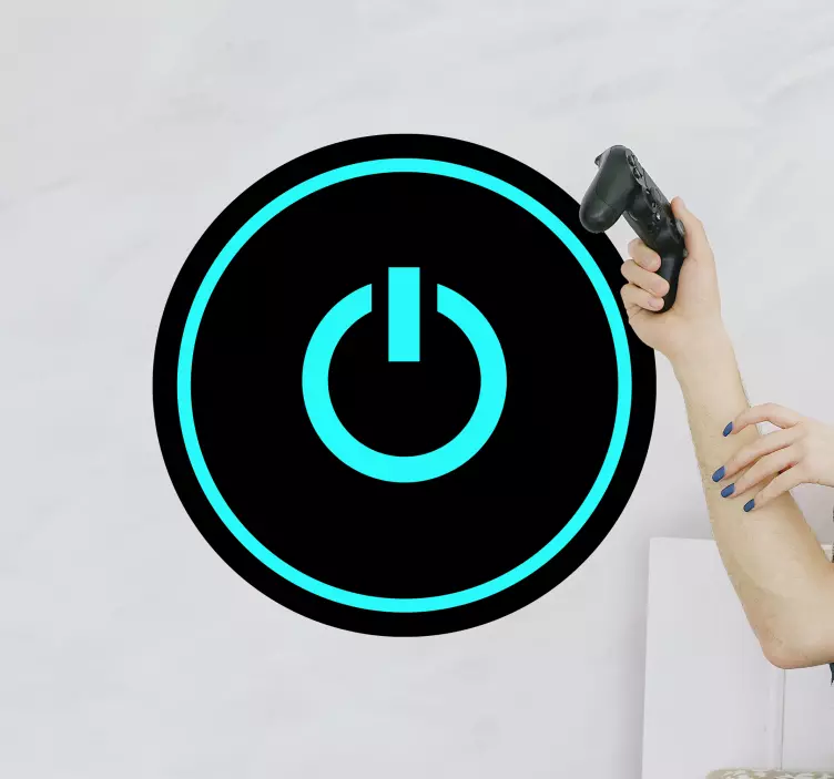 Klistermärke för spelets strömknapp - Tenstickers