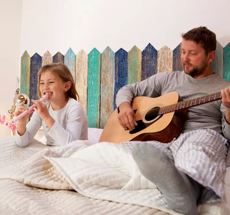 Trä staket huvudgavel hem vägg klistermärke - Tenstickers