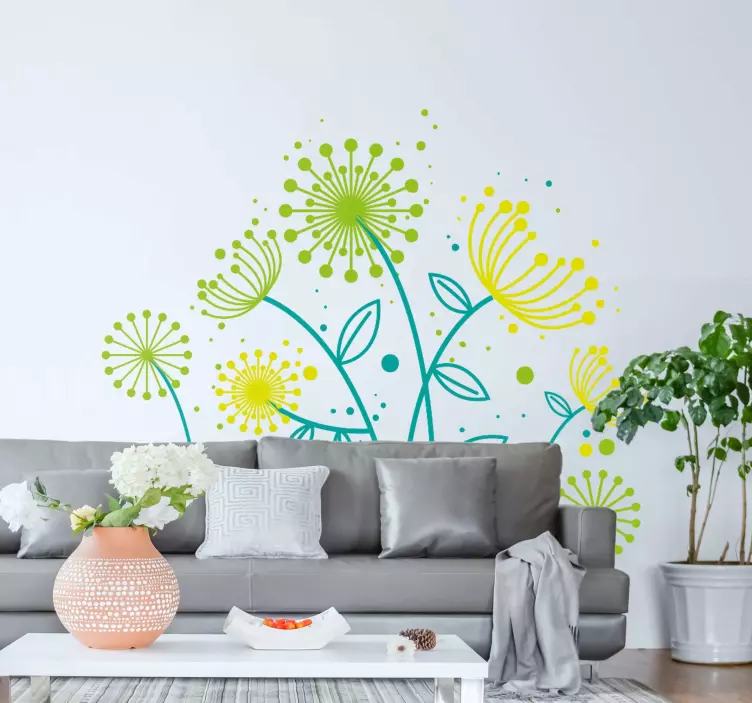 Väggklistermärken djur blomsterfrö design - Tenstickers