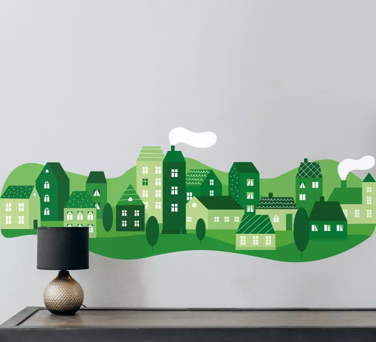 Väggklistermärken djur charmiga gröna byar - Tenstickers